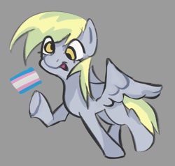 Size: 1053x1002 | Tagged: safe, artist:rennynation, imported from derpibooru, derpy hooves, pegasus, pony, female, gray background, pride, pride flag, simple background, solo, transgender pride flag