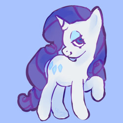 Size: 1000x1000 | Tagged: safe, artist:rennynation, imported from derpibooru, rarity, pony, unicorn, blue background, female, simple background, solo