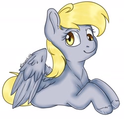 Size: 1788x1732 | Tagged: safe, artist:rdcesenhista, imported from derpibooru, derpy hooves, pegasus, pony, female, lying down, simple background, solo, white background