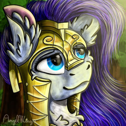 Size: 894x894 | Tagged: safe, artist:angelwingsmlpfim, imported from derpibooru, rarity, pony, armor, signature, solo