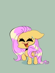 Size: 1536x2048 | Tagged: safe, artist:itssummerok, imported from derpibooru, fluttershy, pegasus, pony, chibi, female, simple background, solo