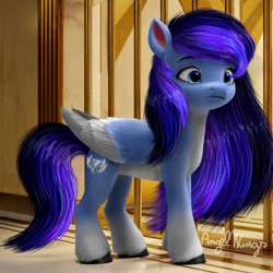 Size: 804x804 | Tagged: safe, artist:angelwingsmlpfim, edit, edited screencap, imported from derpibooru, screencap, oc, oc only, pegasus, pony, spoiler:my little pony: a new generation, coat markings, colored wings, colored wingtips, folded wings, frown, g4, g4 to g5, g5, generation leap, my little pony: a new generation, socks (coat markings), solo, standing, two toned wings, wings
