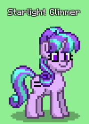 Size: 600x840 | Tagged: safe, imported from derpibooru, starlight glimmer, pony, pony town, equal cutie mark, equality, evil starlight, green background, simple background, solo