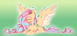 Size: 3000x1400 | Tagged: safe, artist:itssummerok, imported from derpibooru, fluttershy, pegasus, pony, female, solo