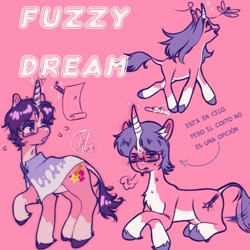 Size: 1280x1280 | Tagged: safe, artist:blue11patsy, imported from derpibooru, oc, oc:fuzzy dream, pony, horn, solo