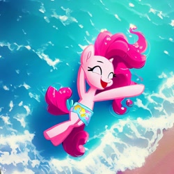 Size: 1024x1024 | Tagged: safe, imported from derpibooru, pinkie pie, pony, ai content, ai generated, female, mare, ocean, water