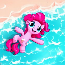 Size: 1024x1024 | Tagged: safe, imported from derpibooru, pinkie pie, pony, ai content, ai generated, female, mare, ocean, water