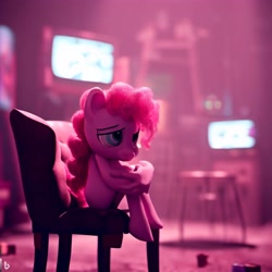 Size: 1024x1024 | Tagged: safe, imported from derpibooru, pinkie pie, pony, ai content, ai generated, chair, female, mare