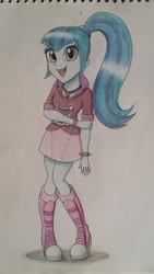 Size: 4128x2322 | Tagged: safe, artist:mrbojorquez7, imported from derpibooru, sonata dusk, human, equestria girls, female, open mouth, solo, traditional art