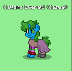 Size: 844x832 | Tagged: safe, imported from derpibooru, oc, oc only, oc:caltana emerald, pony, unicorn, clothes, heterochromia, horn, skirt, sweater, unicorn oc