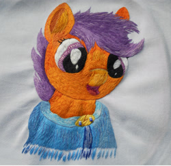 Size: 3112x3012 | Tagged: safe, artist:lightdragon1988, imported from derpibooru, scootaloo, pegasus, pony, cross stitch, female, irl, photo, solo, traditional art