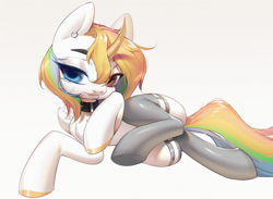 Size: 2562x1879 | Tagged: safe, artist:mashiro, imported from derpibooru, oc, oc only, alicorn, pony, heterochromia, horn, looking at you, solo