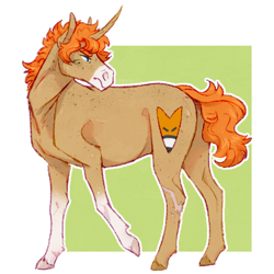 Size: 600x600 | Tagged: safe, artist:knifebun, imported from derpibooru, oc, oc only, oc:foxface, pony, unicorn, butt, curved horn, horn, male, plot, solo, stallion