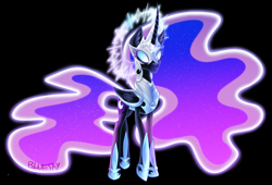 Size: 4588x3115 | Tagged: safe, artist:harmonicdreemur1308, imported from derpibooru, nightmare moon, alicorn, pony, alternate universe, base used, black background, empress, female, glow, glowing eyes, goddess, halo, high res, mare, simple background, solo