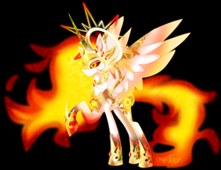 Size: 5206x4002 | Tagged: safe, artist:harmonicdreemur1308, imported from derpibooru, daybreaker, alicorn, pony, alternate universe, base used, black background, empress, female, goddess, high res, mare, simple background, solo