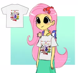 Size: 2163x2024 | Tagged: safe, artist:syrupyyy, imported from derpibooru, fluttershy, human, equestria girls, beanie babies, clothes, humanized, skirt