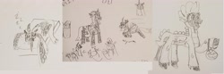 Size: 5968x1972 | Tagged: safe, artist:dakirbinator, imported from derpibooru, queen chrysalis, changeling, clothes, costume, cute, fast, hoof fingers, mailmare, monochrome, sketch, sleeping, transformation