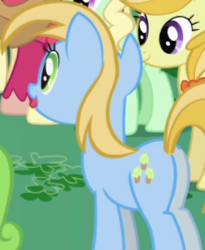 Size: 325x397 | Tagged: safe, imported from derpibooru, screencap, buttercream, earth pony, pony, friendship is magic, background character, background pony, butt, cropped, female, mare, plot