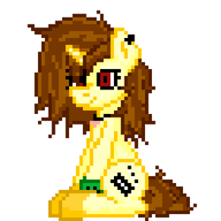 Size: 1024x1024 | Tagged: safe, anonymous artist, imported from derpibooru, oc, pony, unicorn, jewelry, leg band, male, necklace, pixel art, red eyes, simple background, solo, white background