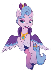 Size: 365x507 | Tagged: safe, imported from derpibooru, queen haven, pegasus, pony, female, flying, g5, mare, official, open mouth, simple background, white background