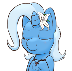 Size: 1389x1365 | Tagged: safe, artist:xppp1n, imported from ponybooru, trixie, unicorn, easter lily, eyes closed, female, mare, praying, rosary, simple background, solo, transparent background