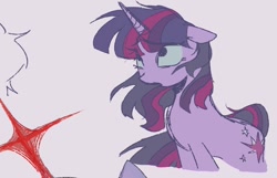 Size: 924x594 | Tagged: safe, artist:dulcesilly, imported from derpibooru, twilight sparkle, pony, unicorn, open mouth, solo, unicorn twilight, windswept mane