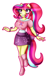 Size: 1864x2980 | Tagged: safe, artist:dazzlingmimi, imported from derpibooru, honeybelle, equestria girls, breasts, busty honeybelle, equestria girls-ified, ponied up, raised leg, simple background, transparent background