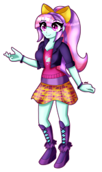 Size: 2363x3952 | Tagged: safe, artist:dazzlingmimi, imported from derpibooru, sunny flare, equestria girls, friendship games, raised hand, school spirit, simple background, transparent background