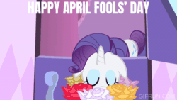Size: 520x293 | Tagged: safe, edit, edited screencap, imported from derpibooru, screencap, rarity, griffon the brush off, animated, caption, image macro, sneezing, solo, text