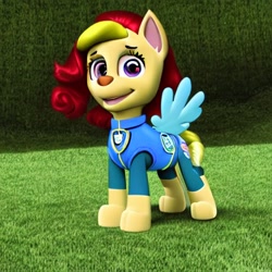 Size: 512x512 | Tagged: safe, imported from derpibooru, dog, dog pony, original species, pegasus, pony, crossover, female, looking at you, machine learning generated, paw patrol, stable diffusion