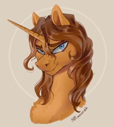 Size: 953x1066 | Tagged: safe, artist:anoraknr, imported from derpibooru, oc, oc only, pony, unicorn, bust, portrait