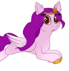 Size: 582x600 | Tagged: safe, artist:modera, imported from derpibooru, pipp petals, pegasus, pony, adorapipp, cute, g5, princess pipp, red eyes, red-eyed pipp, simple background, white background