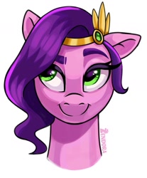 Size: 1351x1628 | Tagged: safe, artist:zendora, imported from derpibooru, pipp petals, pegasus, pony, adorapipp, cute, female, g5, one ear down, princess pipp, simple background, solo, white background