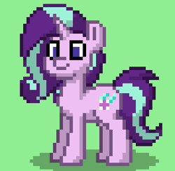 Size: 317x310 | Tagged: safe, imported from derpibooru, starlight glimmer, pony, unicorn, pony town, green background, pixel art, simple background, solo