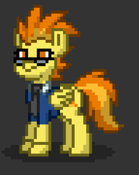 Size: 287x360 | Tagged: safe, imported from derpibooru, spitfire, pegasus, pony, pony town, clothes, female, pixel art, solo, sunglasses, wonderbolts