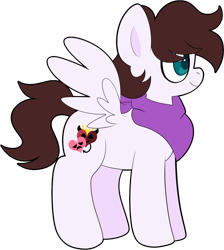 Size: 1134x1267 | Tagged: safe, artist:saveraedae, imported from derpibooru, oc, oc only, oc:markey malarkey, pegasus, pony, bandana, crossover, male, ponified, side view, simple background, solo, stallion, the mark side, transparent background