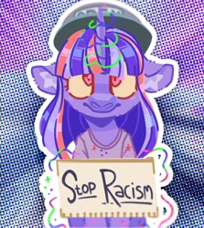 Size: 1579x1774 | Tagged: safe, artist:pastacrylic, imported from derpibooru, twilight sparkle, pony, anti-racism, positive ponies, solo, truth