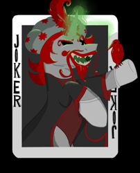 Size: 1691x2092 | Tagged: safe, imported from derpibooru, oc, oc only, unicorn, black background, fanart, insane clown posse, simple background, solo