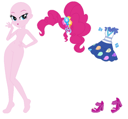 Size: 600x560 | Tagged: safe, artist:lordsfrederick778, artist:selenaede, imported from derpibooru, pinkie pie, human, equestria girls, alternate design, base used, simple background, solo, white background