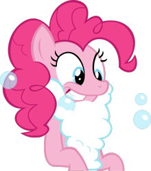 Size: 855x970 | Tagged: safe, artist:retroponybro, imported from derpibooru, pinkie pie, baby cakes, base used, bubble, bubble beard, female, mare, simple background, smiling, solo, transparent background, vector