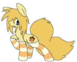 Size: 768x625 | Tagged: safe, artist:muffinz, imported from derpibooru, oc, oc only, oc:fluffer nutter, earth pony, pony, clothes, simple background, socks, solo, striped socks, white background