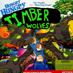 Size: 1575x1578 | Tagged: safe, imported from derpibooru, bright mac, pear butter, timber wolf, hungry hungry hippos, meme