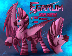 Size: 1500x1174 | Tagged: safe, artist:jamescorck, imported from derpibooru, oc, oc:ferrum, zebra, zebracorn, male, quadrupedal, solo