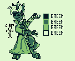 Size: 811x656 | Tagged: safe, artist:damset, imported from derpibooru, oc, oc only, oc:da-mset, changeling, cloak, clothes, green, meme, monochrome, ms paint, one eye, pixel art, simple background