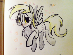 Size: 1041x781 | Tagged: safe, artist:kluzart, imported from derpibooru, derpy hooves, pony, quadrupedal, solo, traditional art