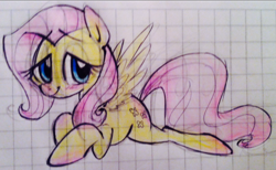 Size: 966x594 | Tagged: safe, artist:kluzart, imported from derpibooru, fluttershy, pony, graph paper, solo, traditional art