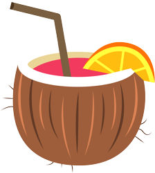 Size: 3000x3353 | Tagged: safe, artist:cloudy glow, imported from derpibooru, golden waves, coconut, coconut cup, cutie mark, cutie mark only, drink, drinking straw, food, g5, no pony, orange, orange slices, simple background, solo, transparent background, vector