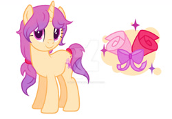 Size: 1280x891 | Tagged: safe, artist:writtenheart, imported from derpibooru, oc, oc only, pony, unicorn, base used, deviantart watermark, eyelashes, female, flower, horn, mare, obtrusive watermark, simple background, smiling, solo, tulip, unicorn oc, watermark, white background