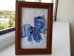 Size: 1560x1170 | Tagged: safe, artist:lightdragon1988, imported from derpibooru, princess luna, alicorn, pony, cross stitch, embroidery, female, irl, photo, traditional art