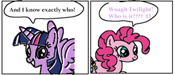 Size: 734x317 | Tagged: safe, artist:punkittdev, imported from derpibooru, pinkie pie, twilight sparkle, alicorn, earth pony, pony, april fools, comic, dialogue, duo, female, horsecomix, mare, simple background, twilight sparkle (alicorn), white background